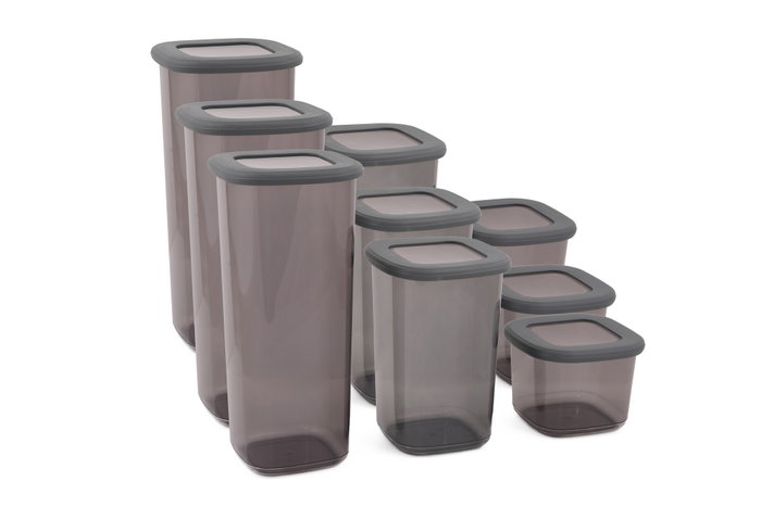 Hermia Set de 9 Cajas de Almacenaje Antracita